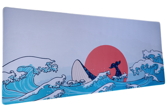 XXL Gaming Mousepad or Desk Mat in Trending Japanese Big Wave Art