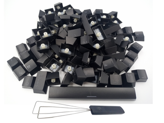 Black 104 Keycaps Set Universal - Custom Mechanical Keyboard All Switches