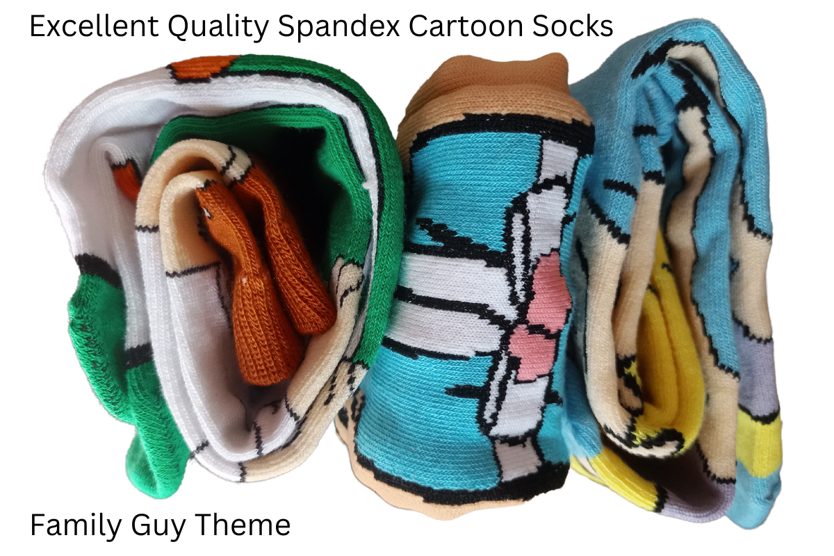 3 Pack Fun Cartoon Socks Set Family Guy Themed with Stewie Griffin