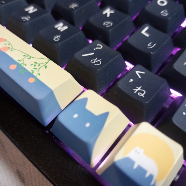 8 Pc Cat Anime Japanese Keycap Set fits most switches - mechanical keyboard