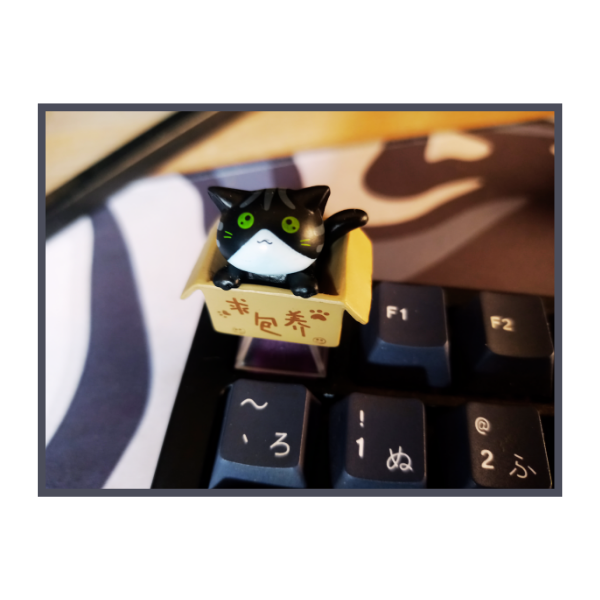 1 Keycap Black Cat Artisan Resin Light-transmittable for Mechanical Keyboard