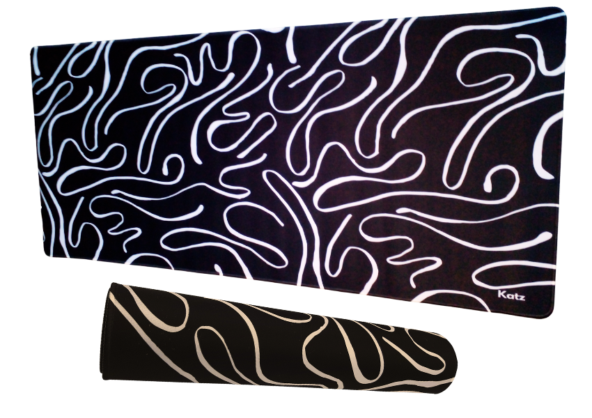 XXL Gaming Mouse Pad Black Doodle Pro-Gamer Trending Extended Mat