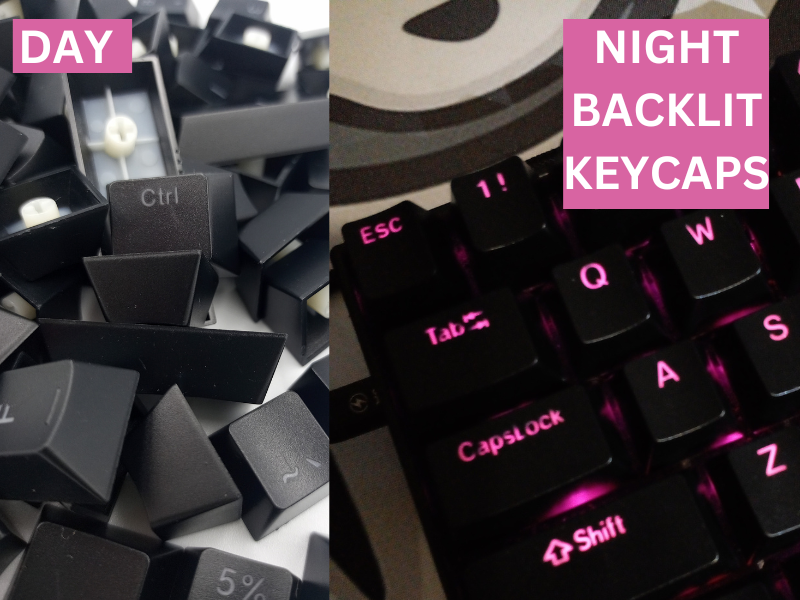 Black 104 Keycaps Set Universal - Custom Mechanical Keyboard All Switches