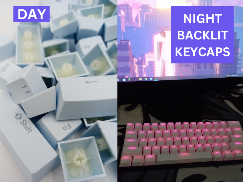 Blue 104 Pcs Backlit Keycap Set Universal Mechanical Keyboard all Switches