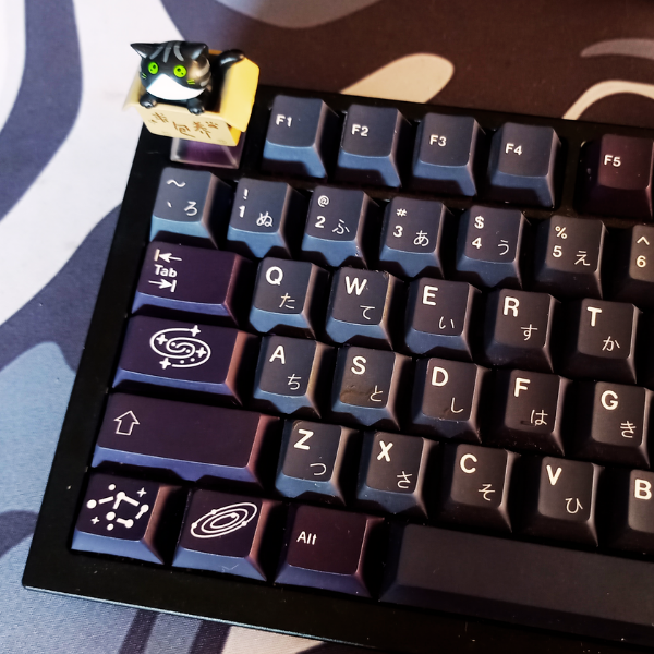 1 Keycap Black Cat Artisan Resin Light-transmittable for Mechanical Keyboard