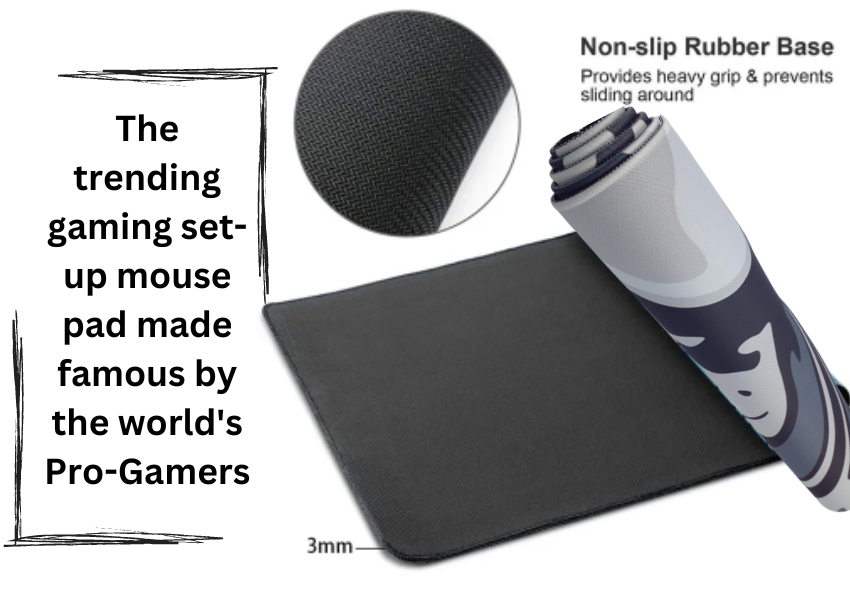 XXL Gaming Pro-Gamer Liquid Mouse Pad Extended Trending Black Desk Mat