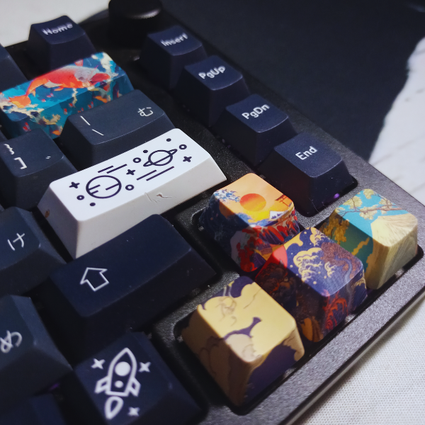 8 Pc Keycap Set Ocean Japanese for Custom Mechanical Keyboard most Switches