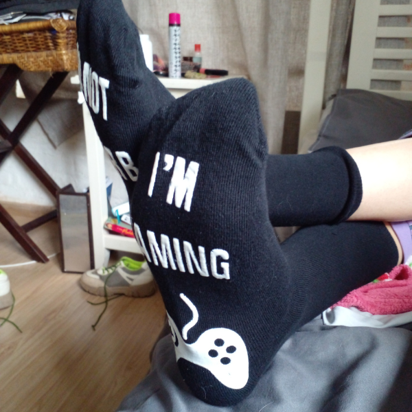 Gaming Socks for Gamers in White Print Funkiest Gift for Gaming