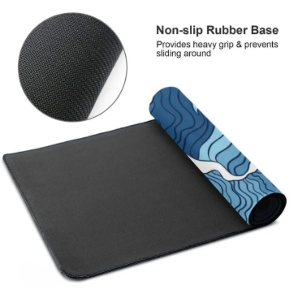 XL Mouse Pad Blue Japanese Big Wave Desk Mat for Office or Gaming